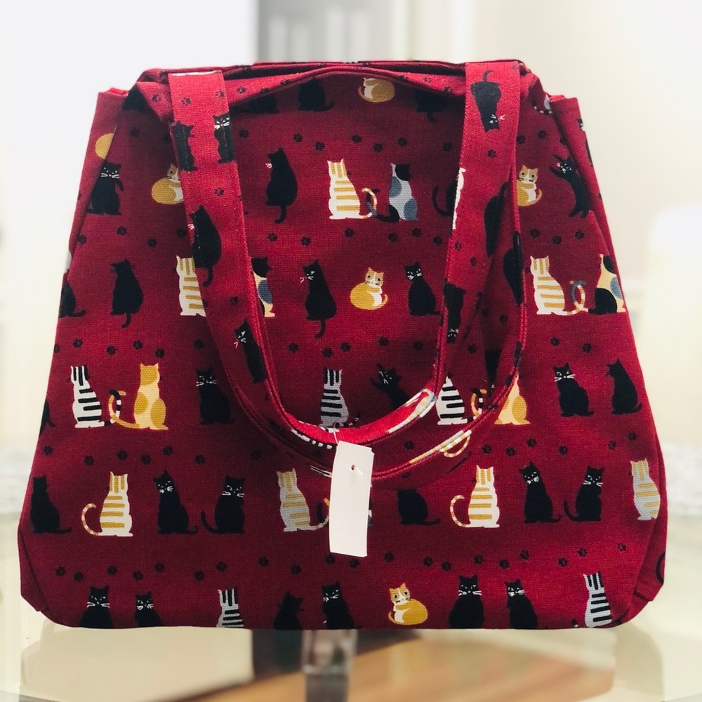 Goryouan canvas shoulder bag (cats)